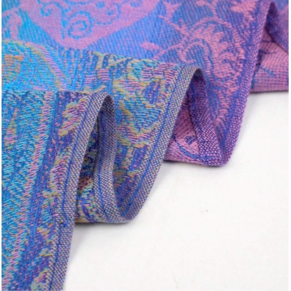 Luxe Colorful Paisley Print Tassel Shawl Blanket Scarf - Picture 4 of 5